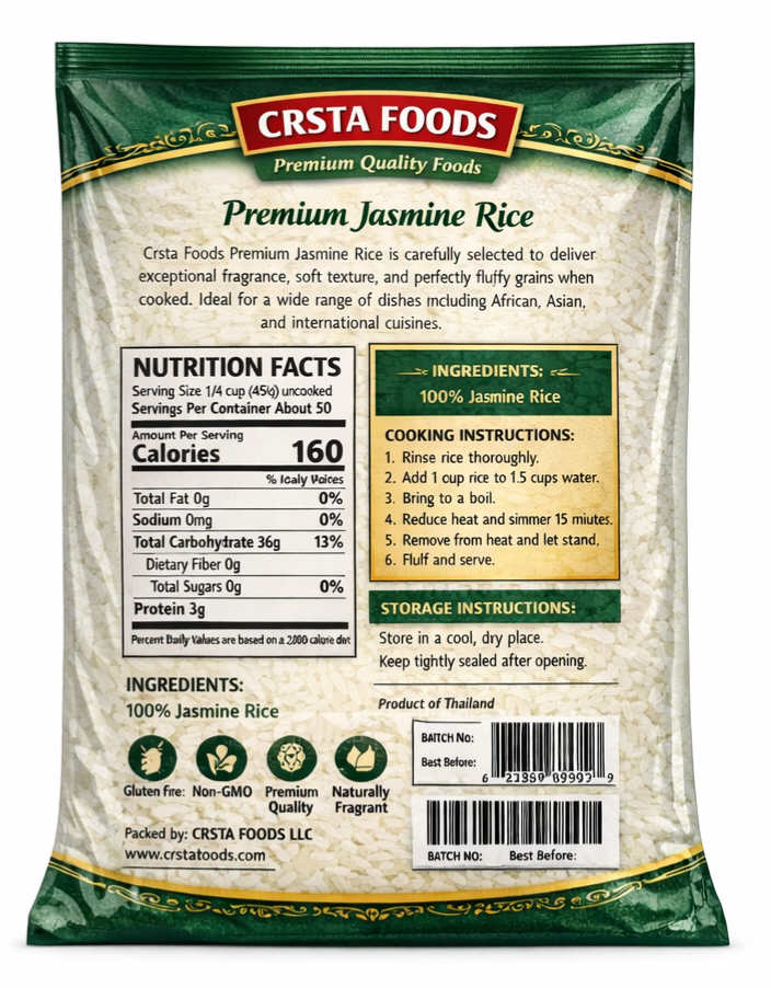 Premium Jasmine Rice – 5 lb (Fragrant Long Grain Rice)